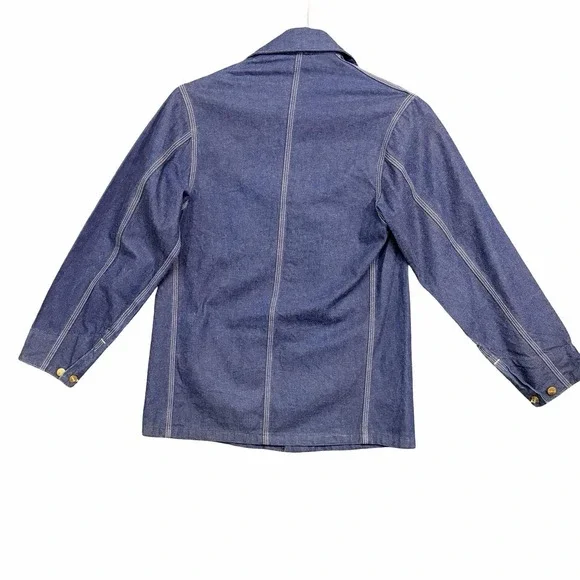 Carhartt Denim Chore Coat Vintage 80s Size 36 8C Union Made USA Jean Jacket - Picture 2 of 12